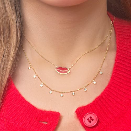 The Lovery Fine Jewelry Dangle Diamond Bezel Necklace In Gold