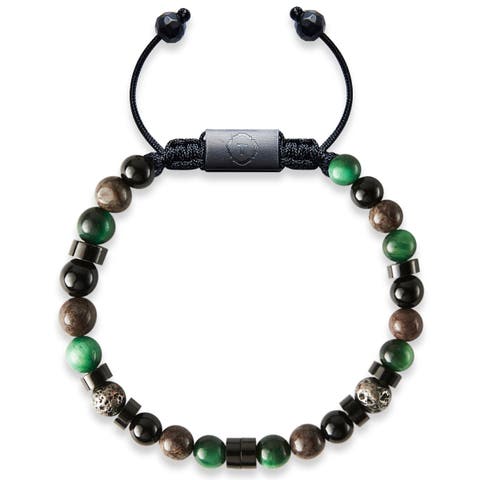 Green Tiger Eye Jasper Beaded Bracelet