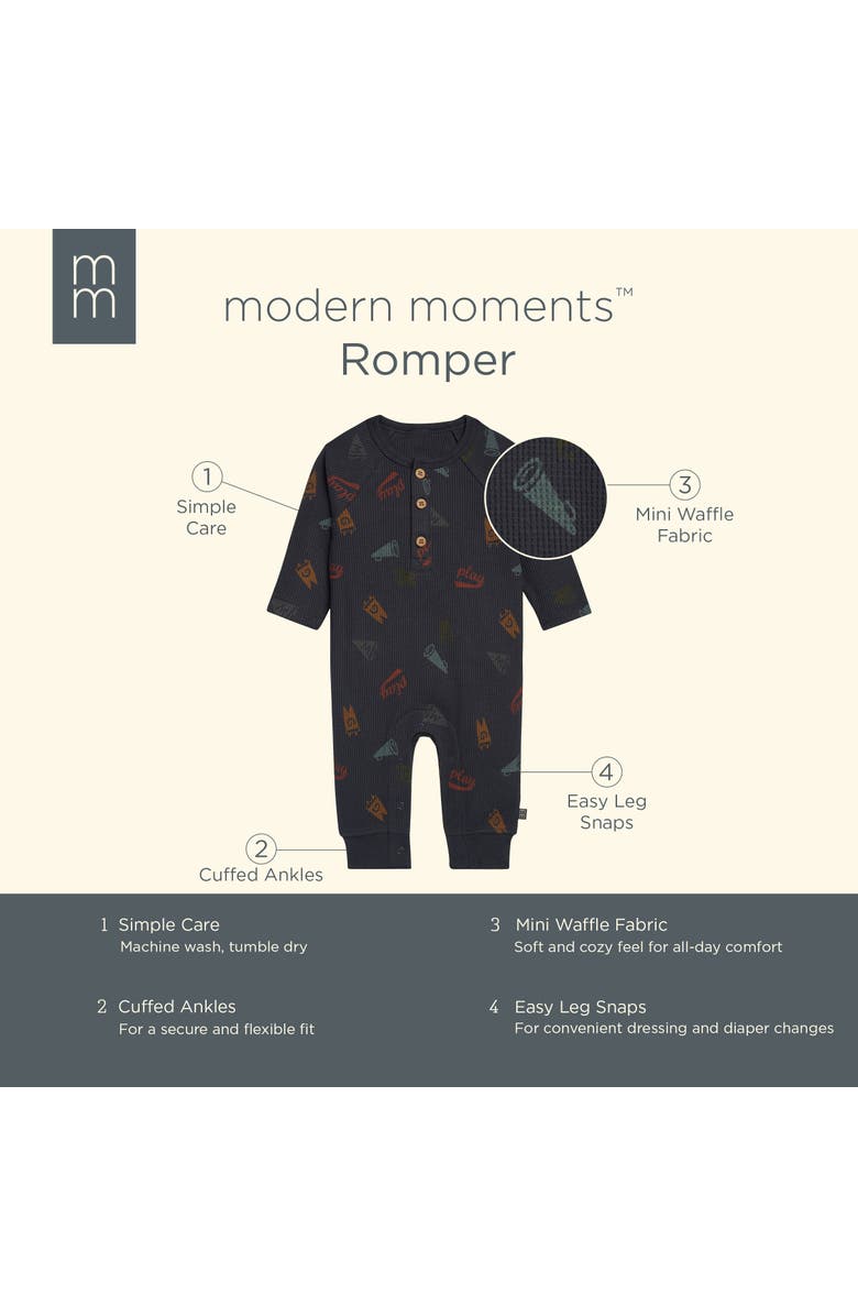 Modern Moments<sup>™</sup> by Gerber Waffle Knit Romper, Alternate, color, Varsity