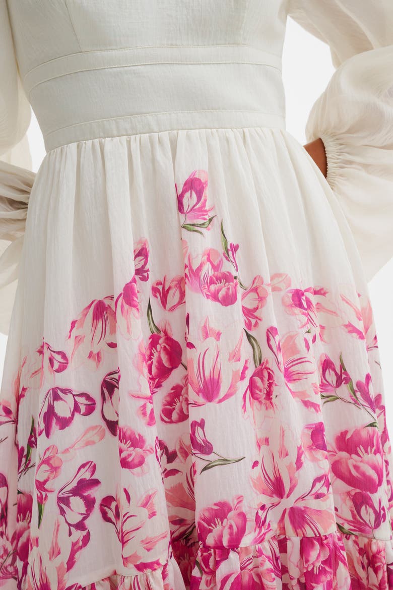 Sasia Deep V-Neck Midi Dress, Alternate, color, Tulip Pink