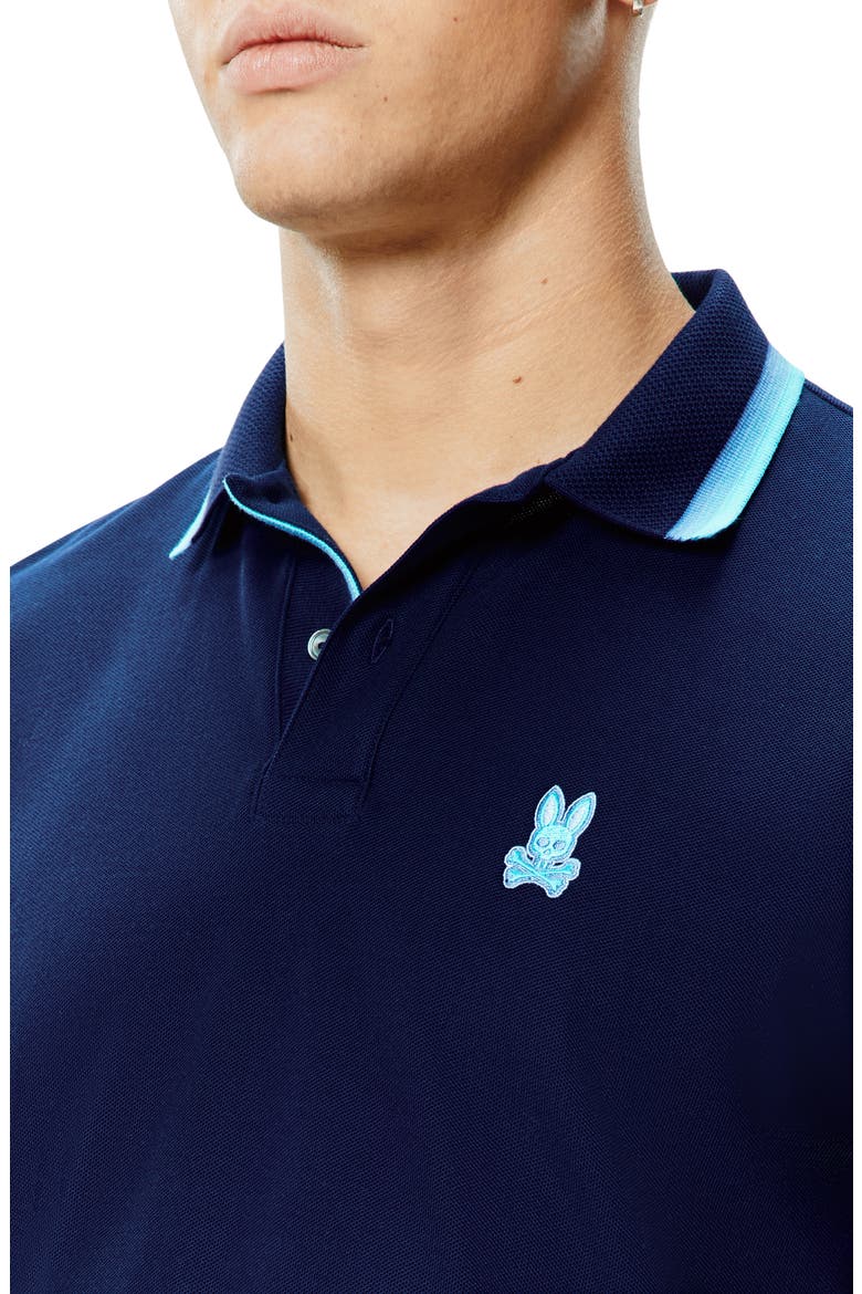 Holden Tipped Pima Cotton Piqué Polo, Alternate, color, EVENING BLUE