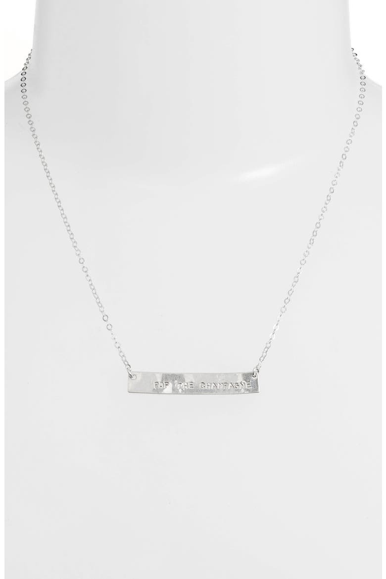 Cassie Pop The Champagne Bar Necklace, Alternate, color, SILVER