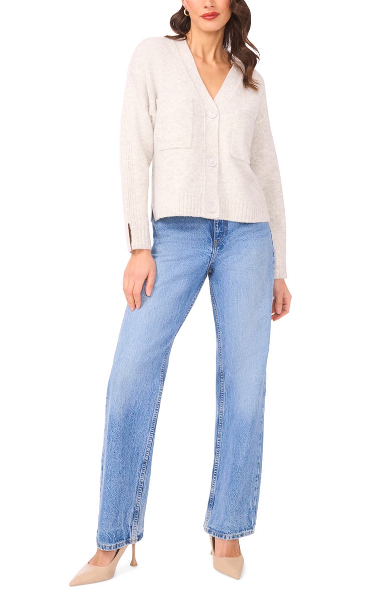 Parker V-Neck Crop Cardigan, Alternate, color, Silver Heather