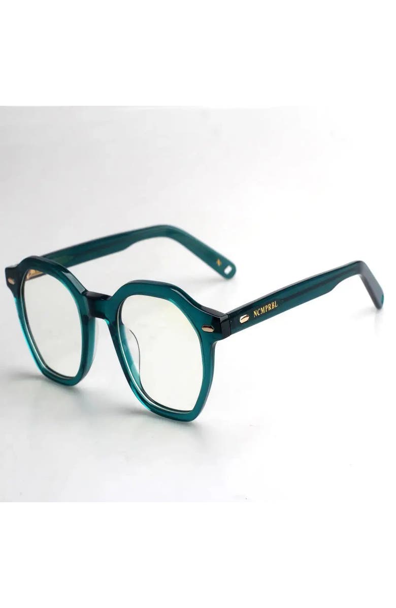 NCMPRBL Manifest 46mm Geometric Eyeglasses, Alternate, color, Emerald Green