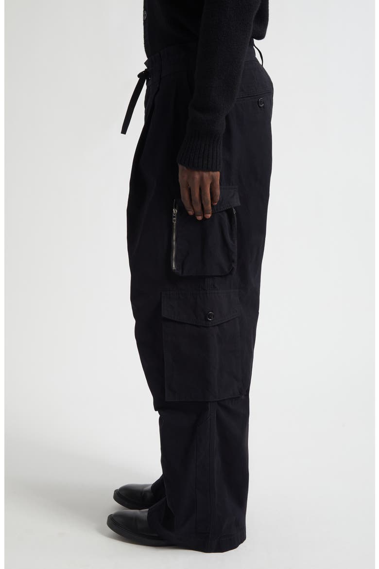 Faille Cargo Trousers, Alternate, color, N0000 NERO