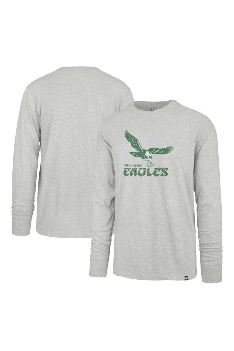 Men's '47 Gray Philadelphia Eagles Premier Franklin Long Sleeve T-Shirt, Main, color, Gray
