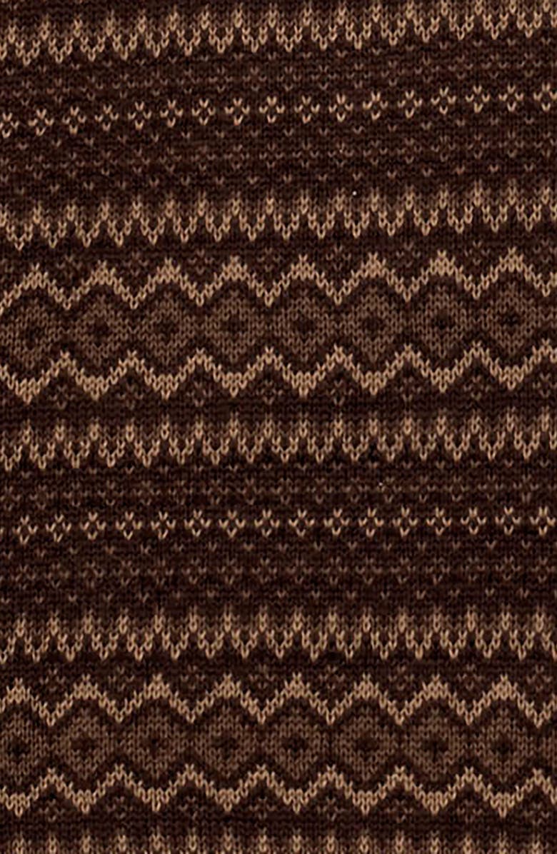 Hope & Henry Organic Half Zip Intarsia Pullover Sweater, Alternate, color, Chocolate Fireside Fair Isle