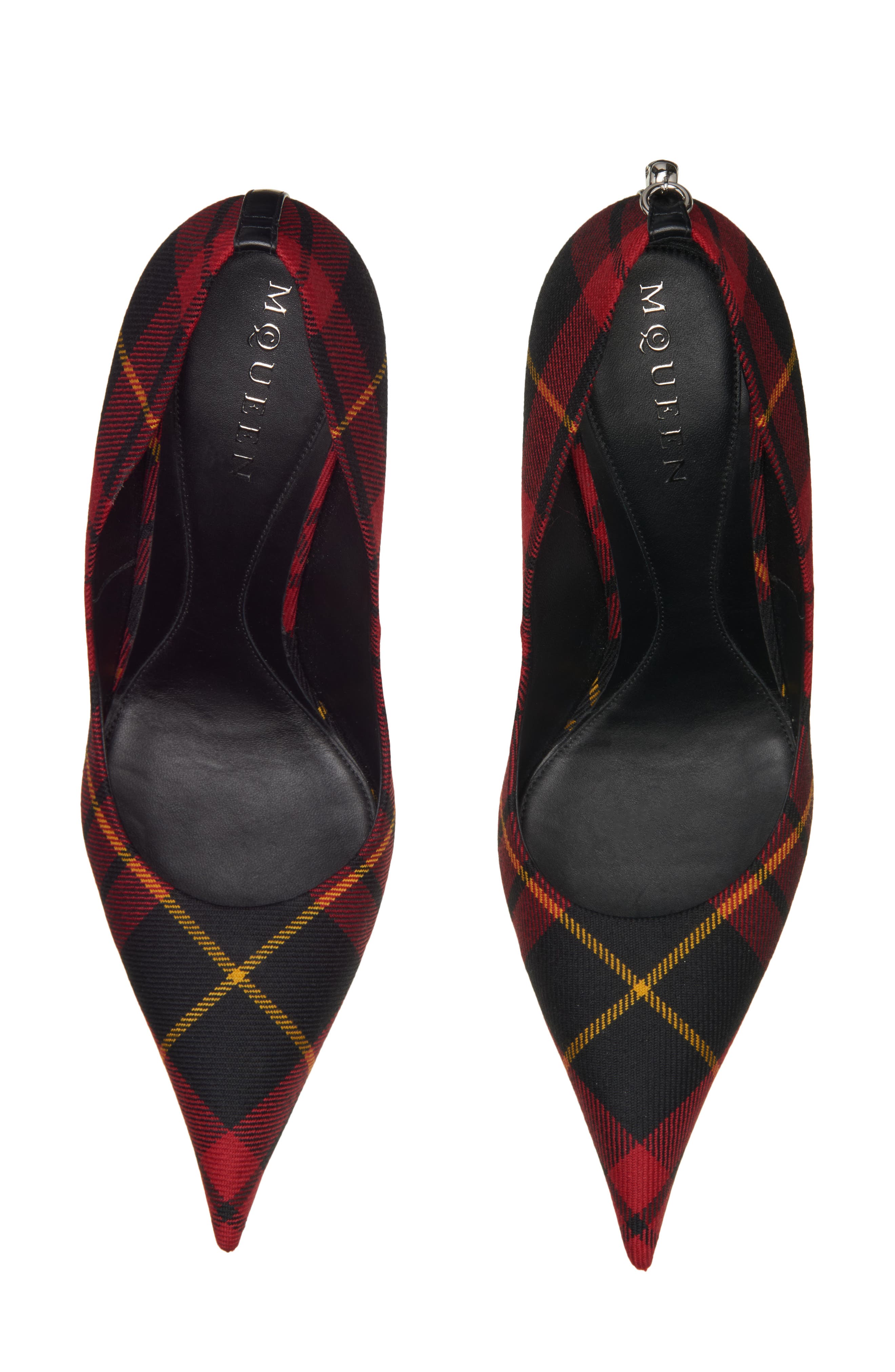 McQueen Tartan Pointed Toe Pump, Alternate, color, Red