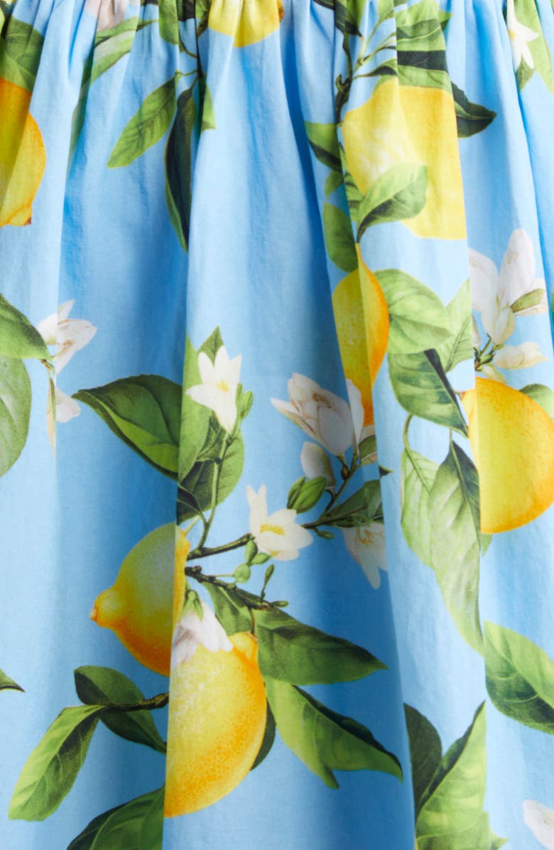 L'AGENCE Jai Lemon Print Corset Minidress, Alternate, color, Sky Blue/ Yellow Floral Lemon