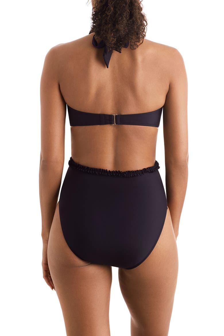 Sonny Ruffle Cutout One-Piece Swimsuit, Alternate, color, BLACK