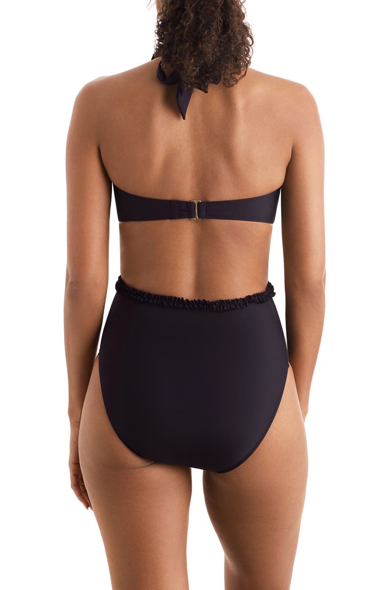 Mimi Flamingo Sonny Ruffle Cutout One-Piece Swimsuit, Alternate, color, Black