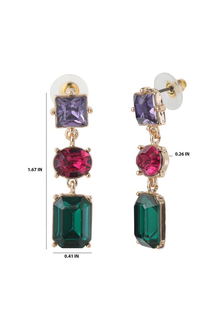 Multi-Gem Drop Earrings, Alternate, color, Multicolor