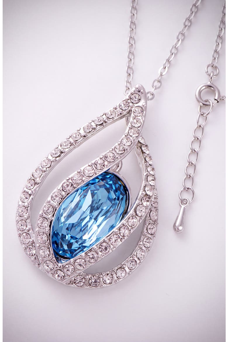 Crystal Orb Cage Pendant Necklace, Alternate, color, Blue