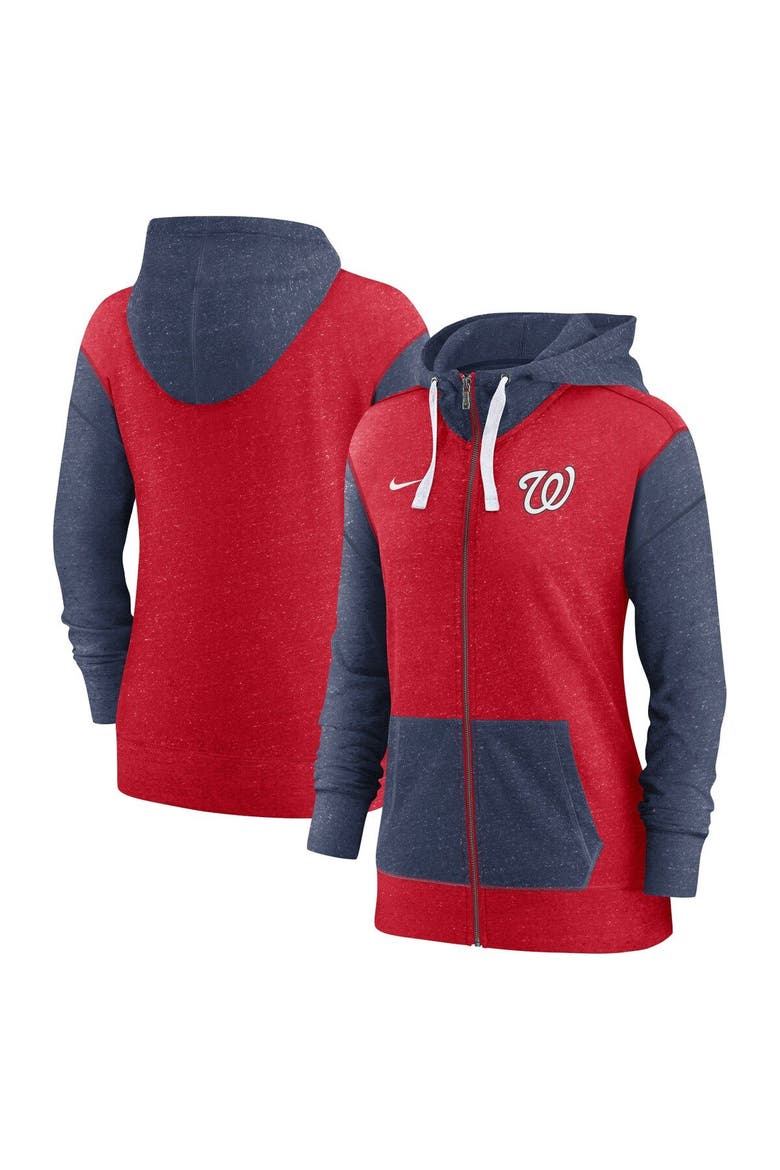 Women's Nike Red Washington Nationals Full-Zip Hoodie, Main, color, Red