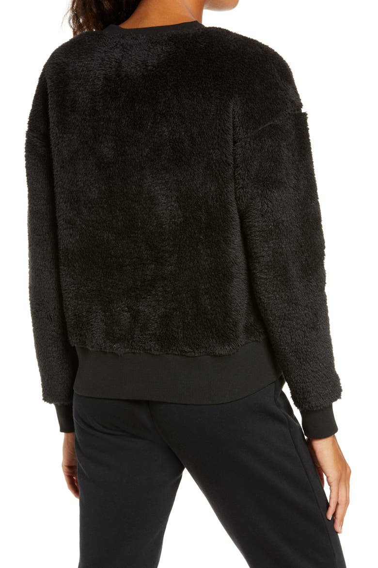 Prue Fleece Sweatshirt, Alternate, color, BLACK