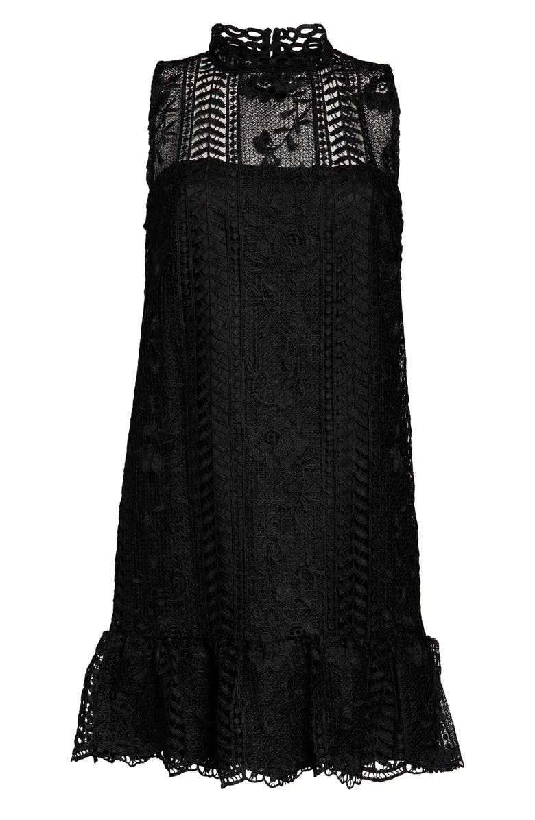 BB Dakota by Steve Madden BB Dakota Sheri Mock Neck Sleeveless Lace Mini Shift Dress, Alternate, color, 
