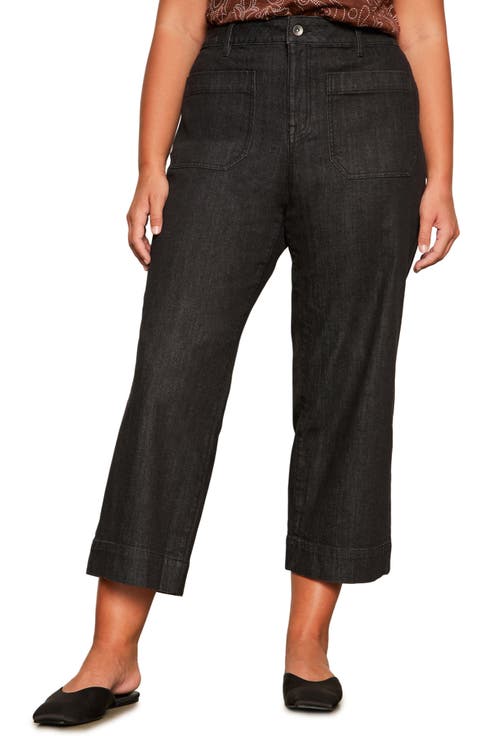 The Marine Patch Pocket Crop Wide Leg Jeans (After Hours) (Plus)