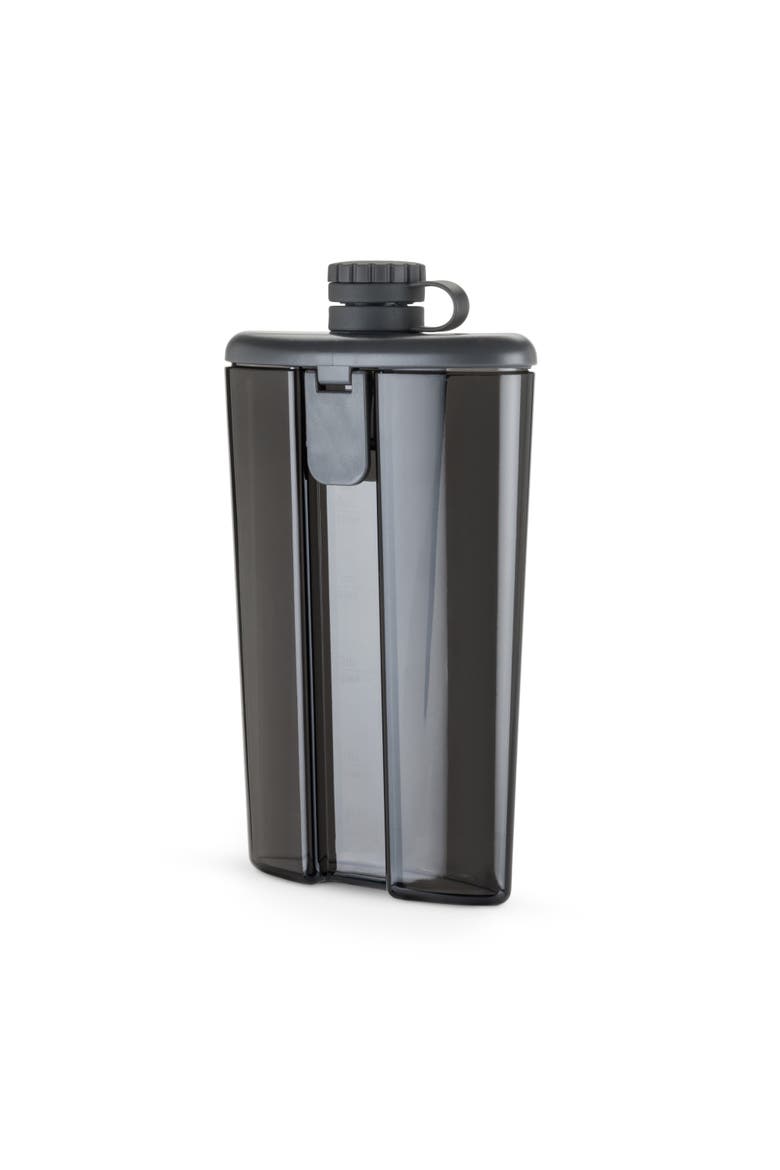 Easy-Fill 6 oz Plastic Flask, Main, color, Gray