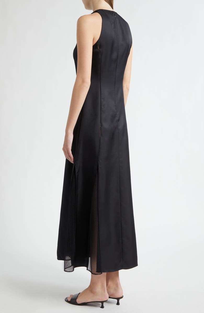 LOULOU DE SAISON Iraka Silk Twill Midi Dress, Alternate, color, Black