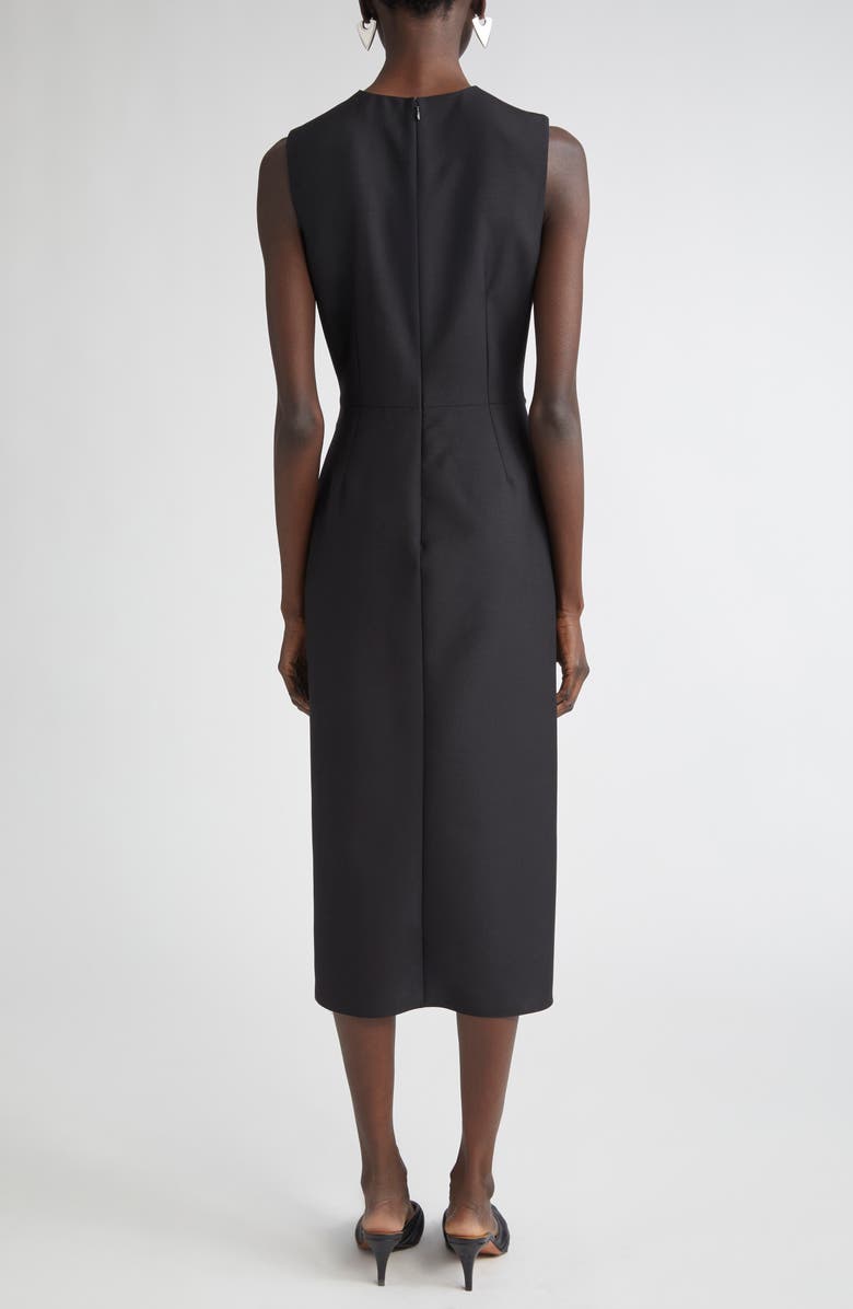 McQueen Twisted Drape Sleeveless Sheath Dress, Alternate, color, Black