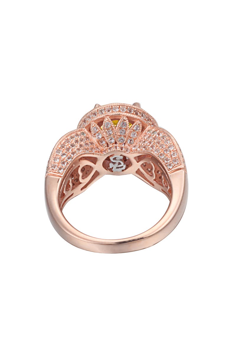 SUZY LEVIAN Halo Citrine Ring, Alternate, color, Orange