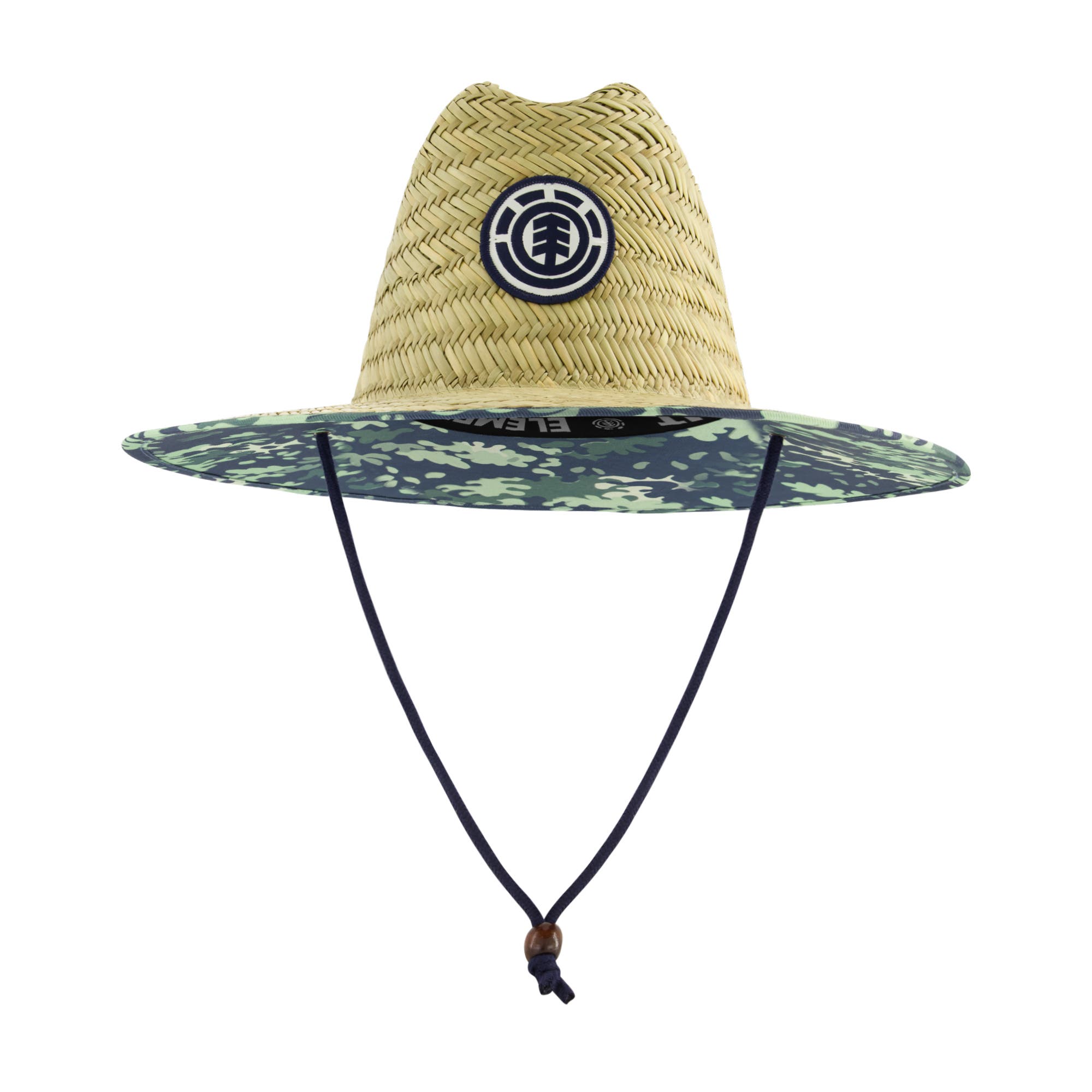 Element Woven Seagrass Lifeguard Hat With Camo Under Brim And Braided Chin Cord In Multi