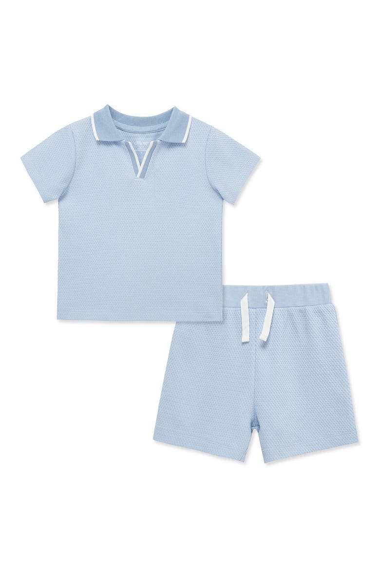 Organic Cotton Polo & Shorts Set, Main, color, BLUE