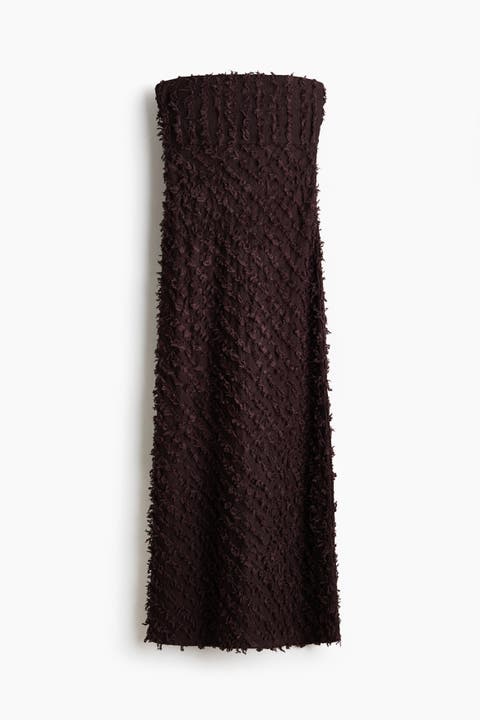 Frayed Bandeau Dress