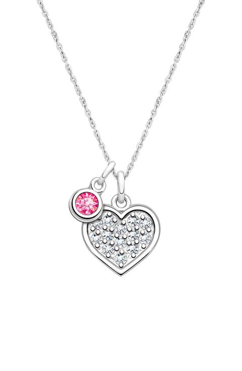 Sterling Silver Oh So Loved Birthstone 12-14" Necklace