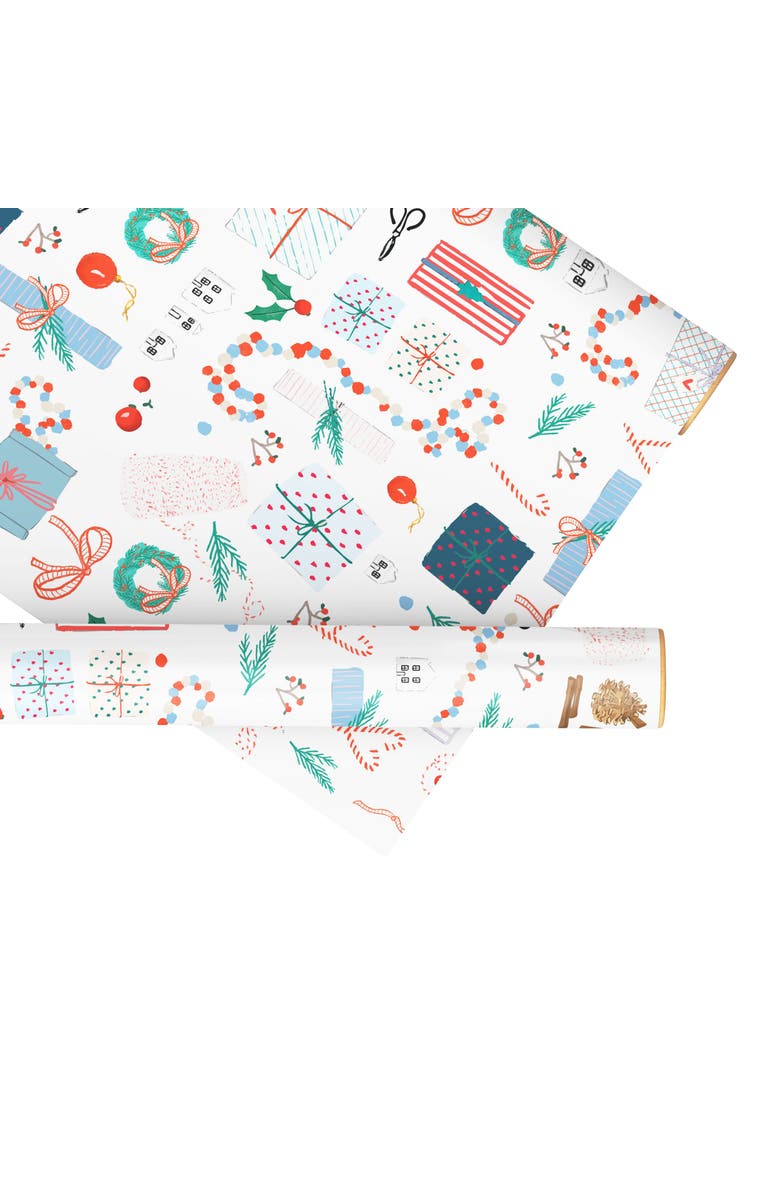 Ramus & Co Two-Sided "Merry Gifting" Heavyweight Christmas/Holiday Gift Wrap, Alternate, color, Multicolored
