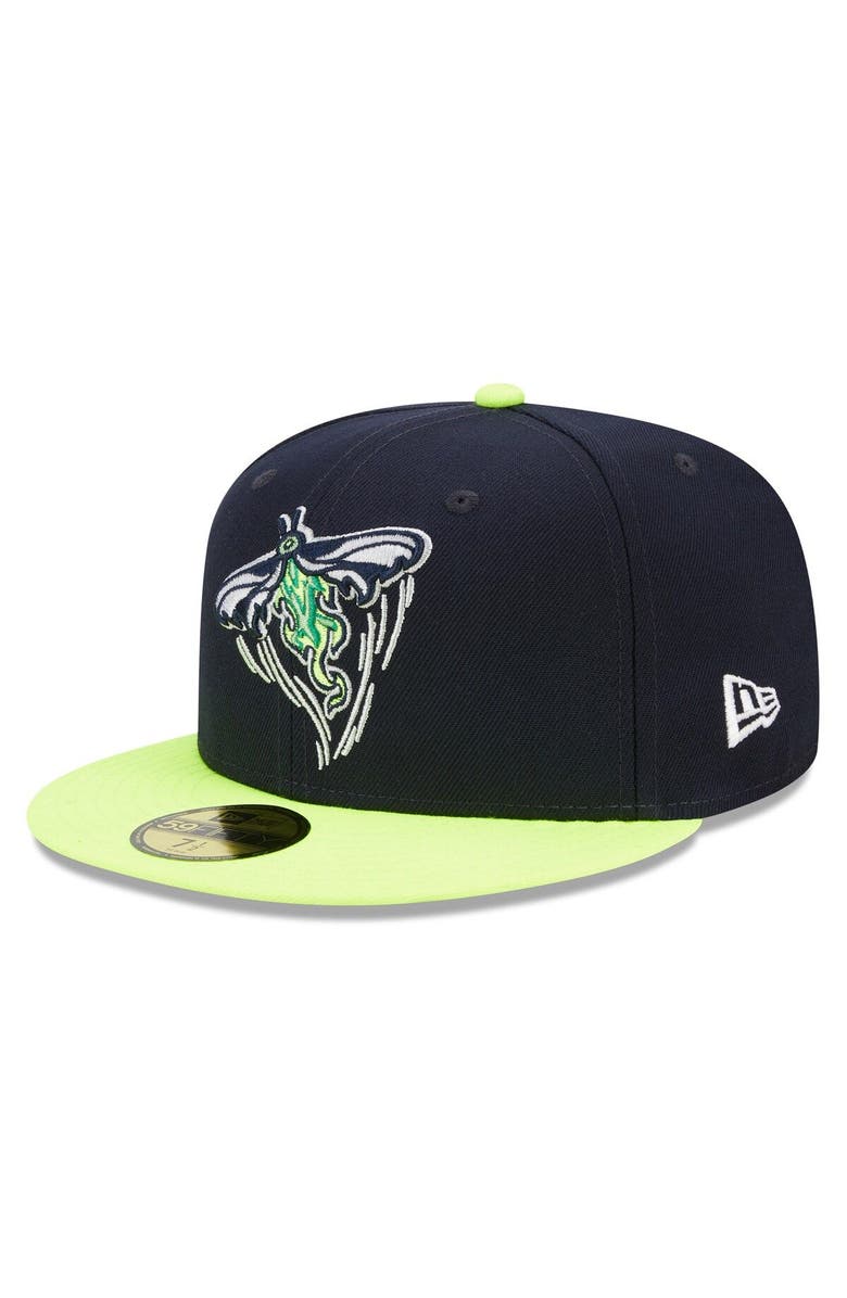 New Era Men's New Era Navy/Neon Green Columbia Fireflies Marvel x Minor League 59FIFTY Fitted Hat, Main, color,