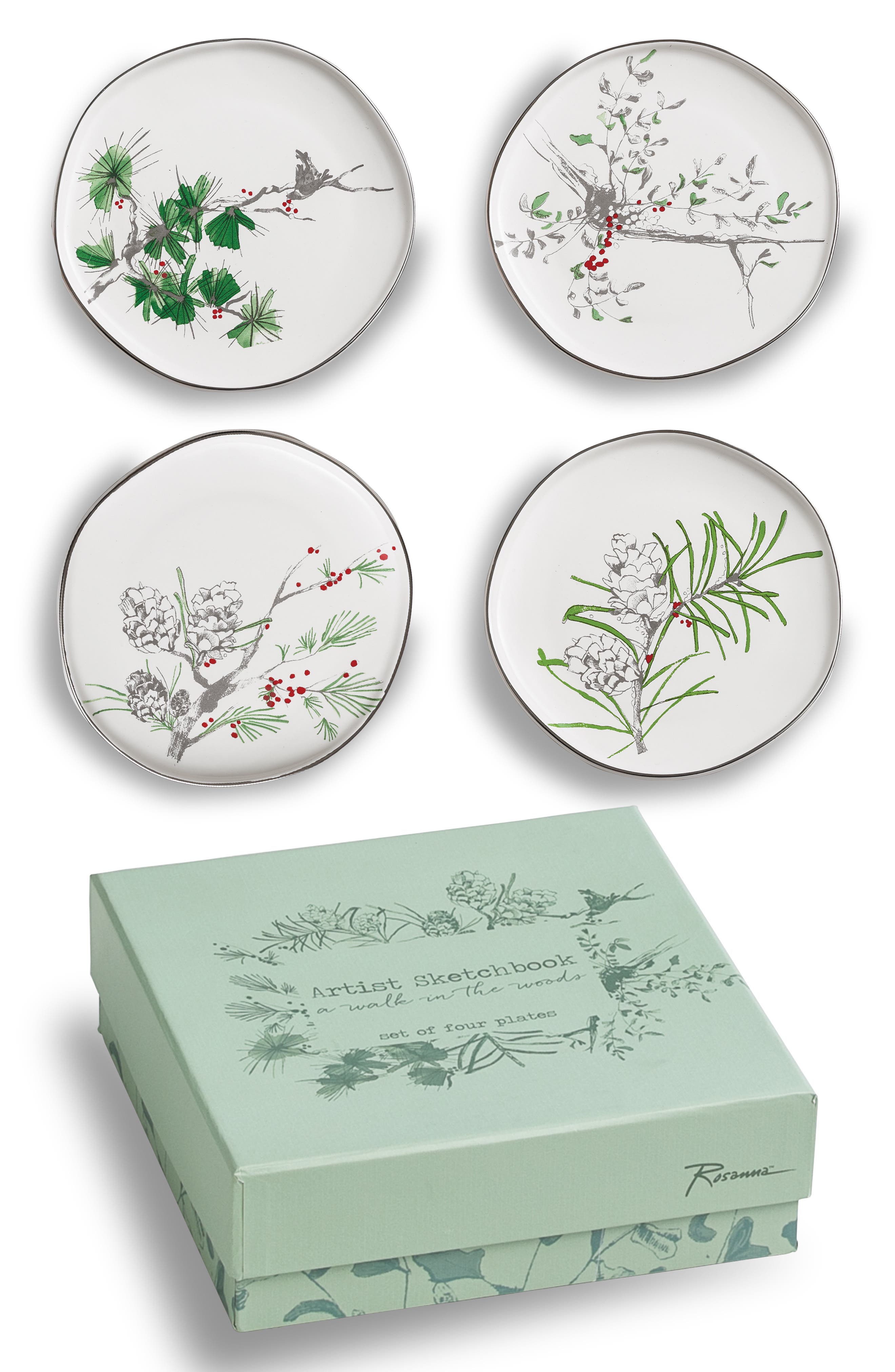 Rosanna Artist Sketchbook - A Walk in the Woods Set of 4 Appetizer ...