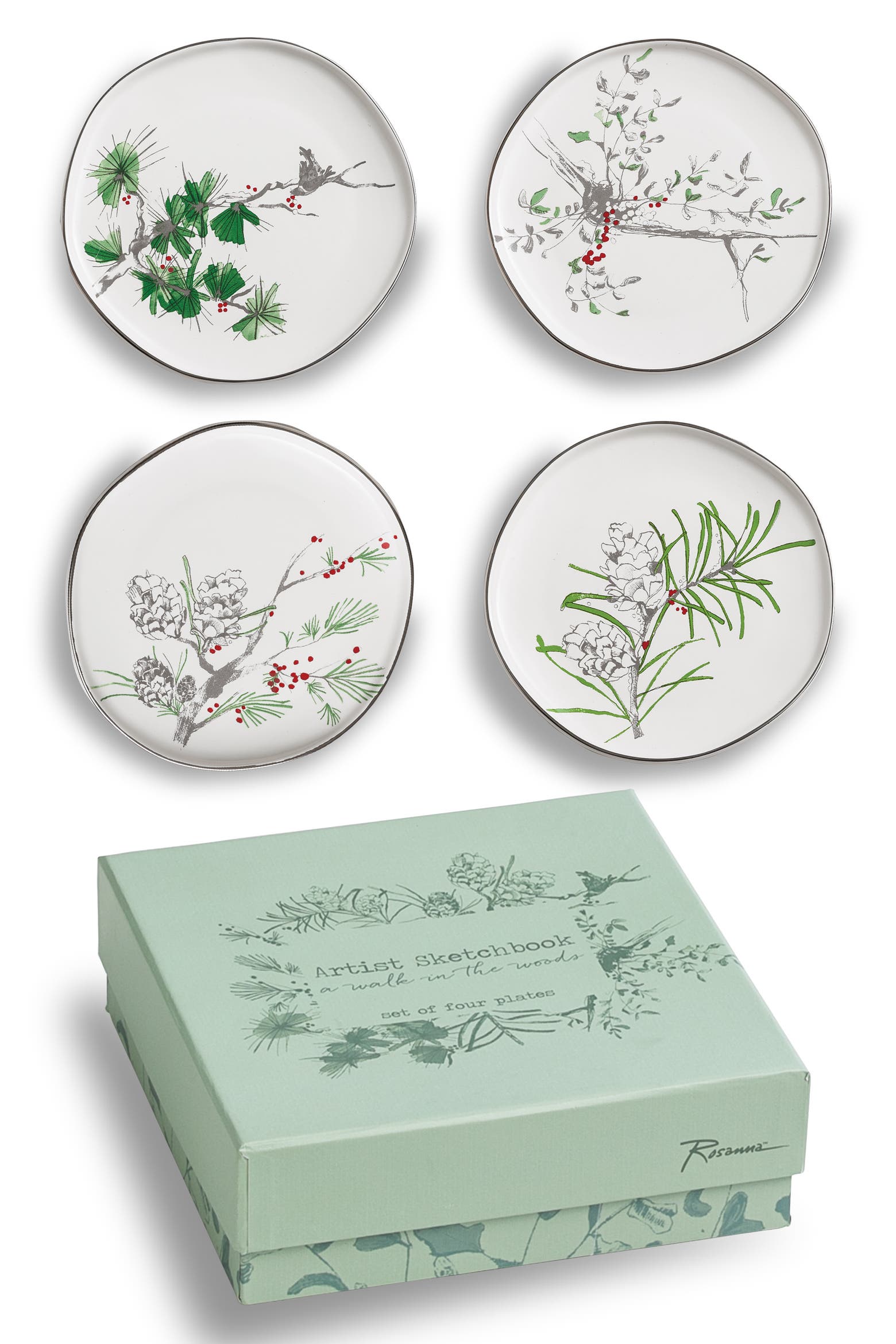 Appetizer Table Card Rosanna Artist Sketchbook - A Walk in the Woods Set of 4 Appetizer ...
