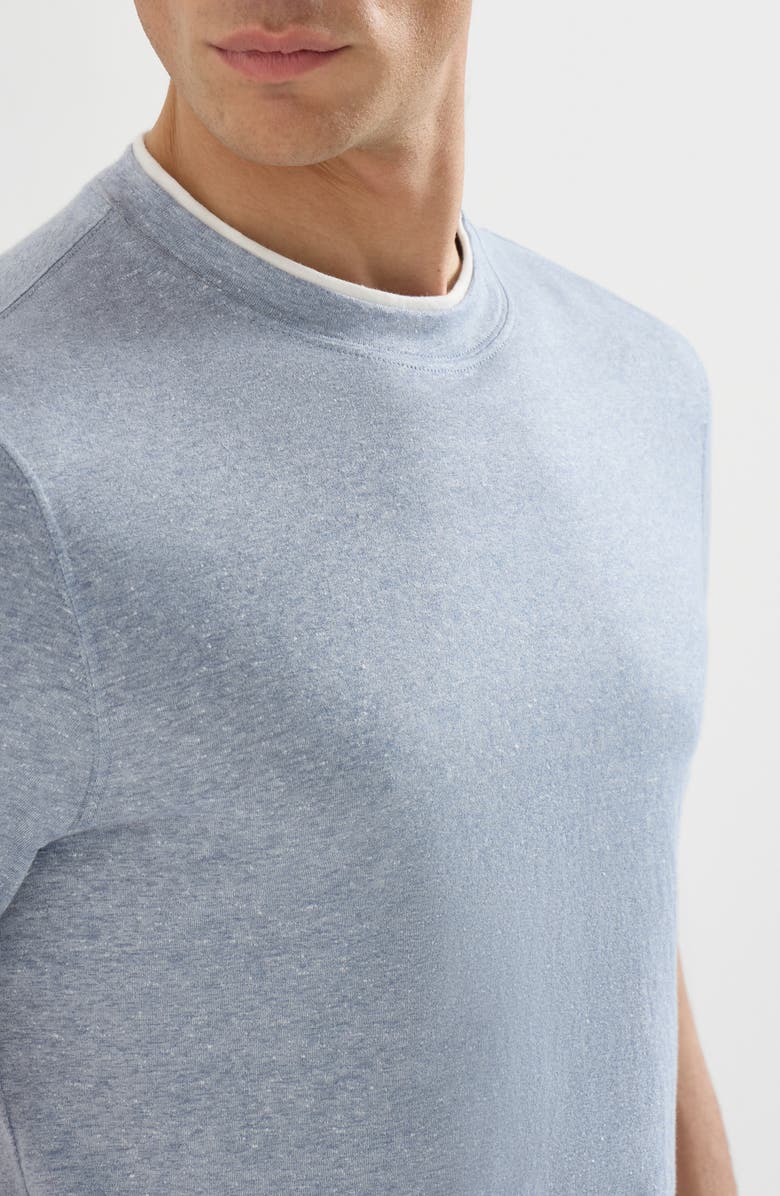 Brunello Cucinelli T-shirt with faux-layering, Alternate, color, Slate