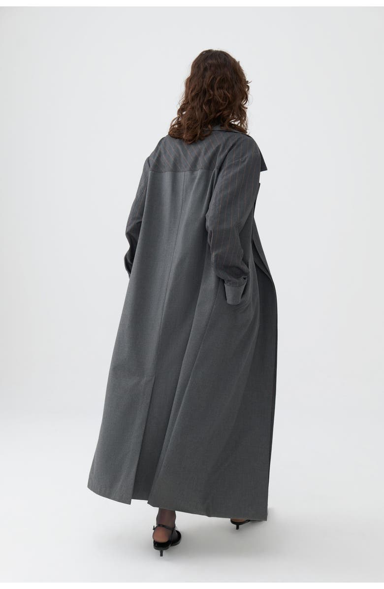 Nocturne Striped Double Breasted Trench Coat, Alternate, color, 