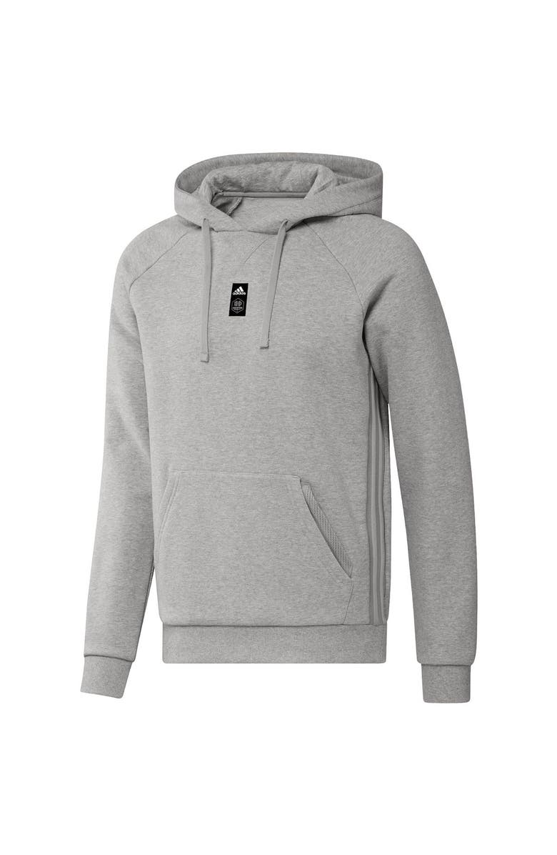 adidas Men's adidas Heathered Gray Houston Dynamo FC Travel Raglan Pullover Hoodie, Alternate, color,