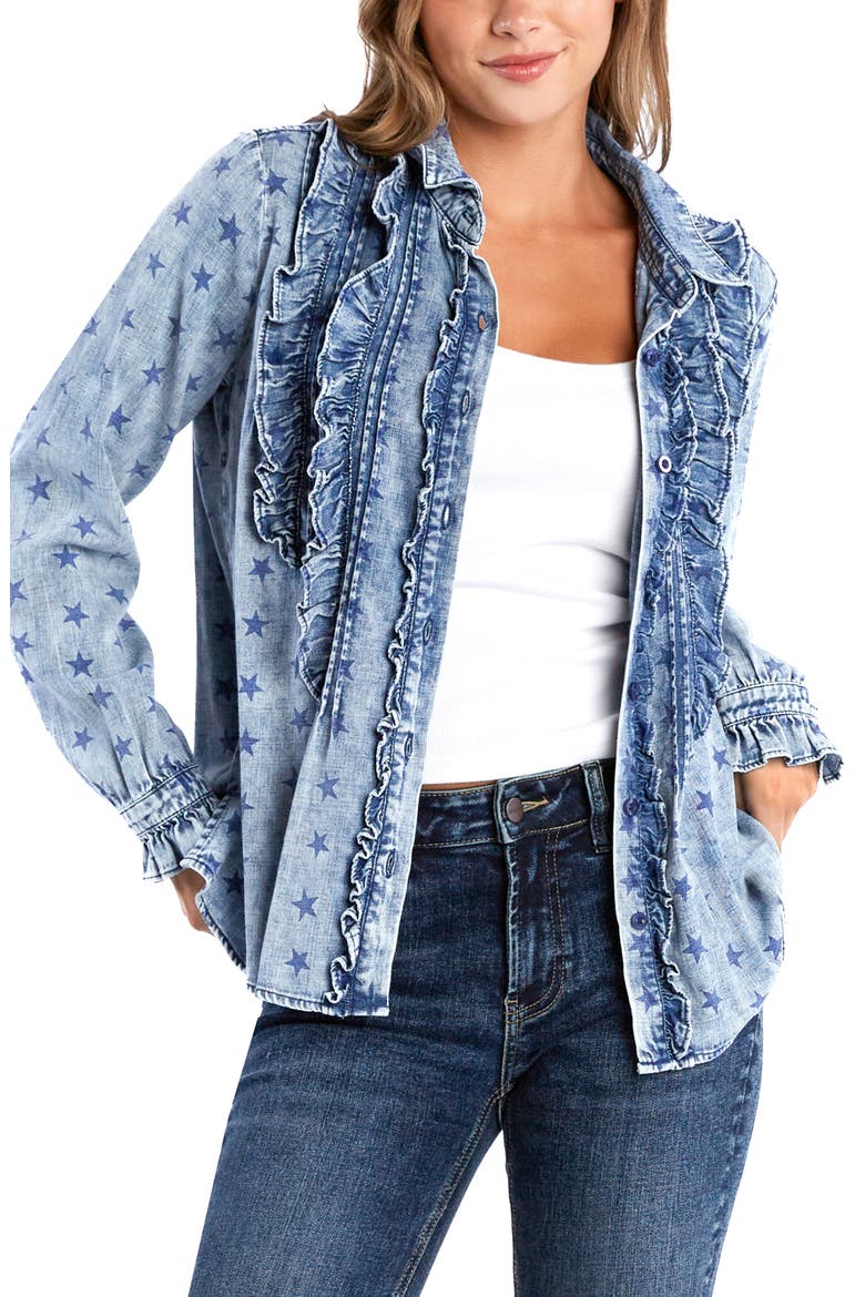 Ruffle Tuxedo Shirt, Alternate, color, STAR RIZZ