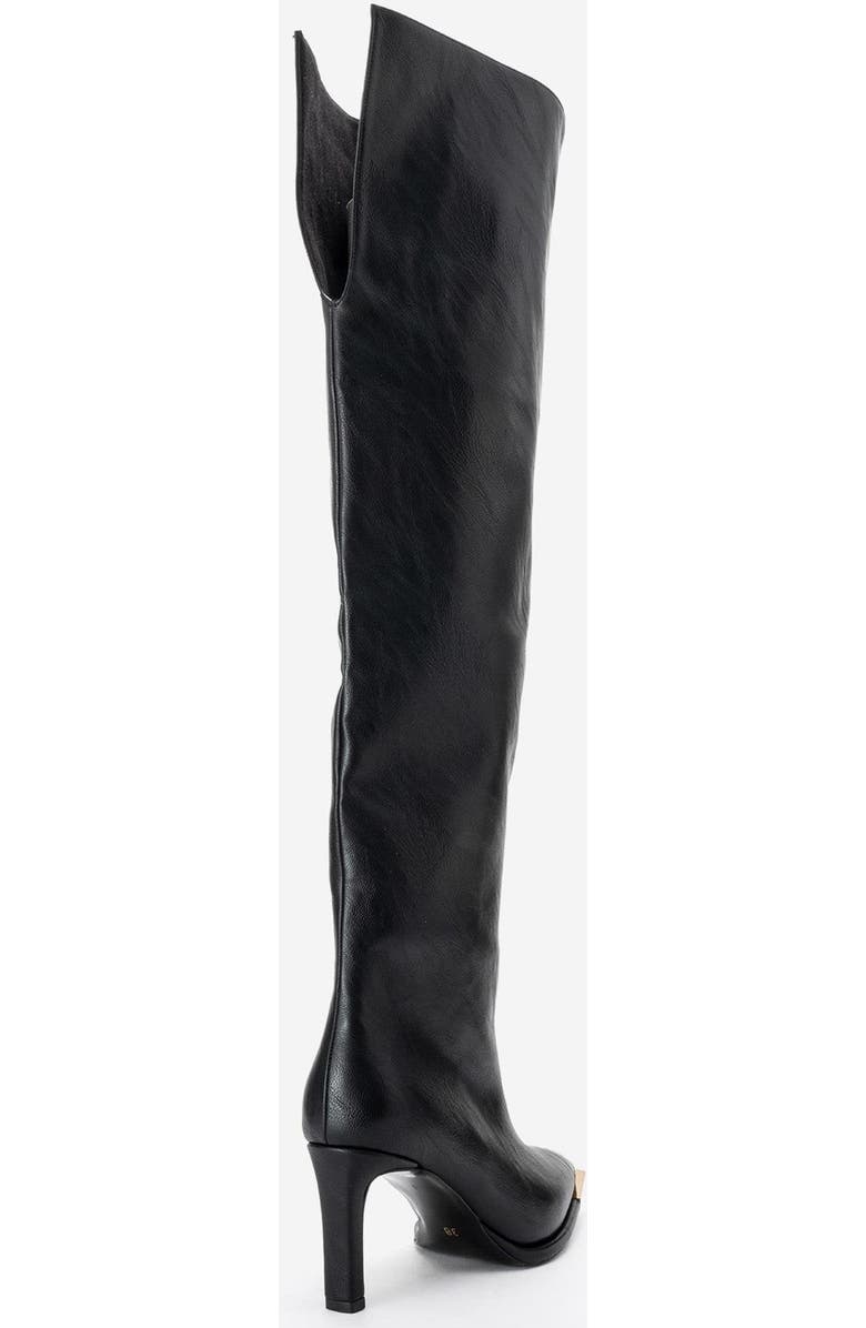 Prologue Shoes Vody Over The Knee Zip Stiletto Boot, Alternate, color, Black Faux Leather