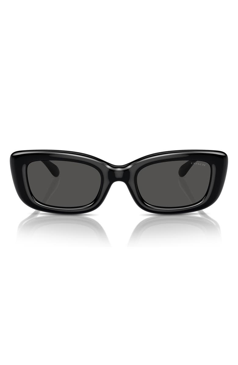 COACH 51mm Rectangular Sunglasses, Main, color, Black