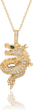 SUZY LEVIAN Pavé Cubic Zirconia Dragon Pendant Necklace