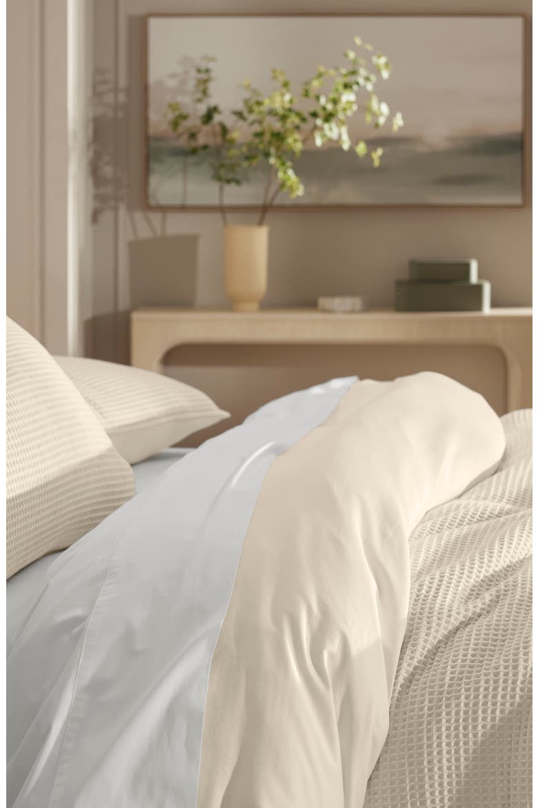 Waffle Weave Organic Cotton Duvet Cover & Sham Set, Alternate, color, NATURAL