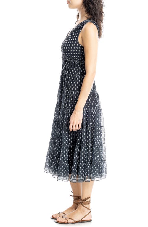 MAX STUDIO MAX STUDIO V-NECK SLEEVELESS MESH MIDI DRESS 