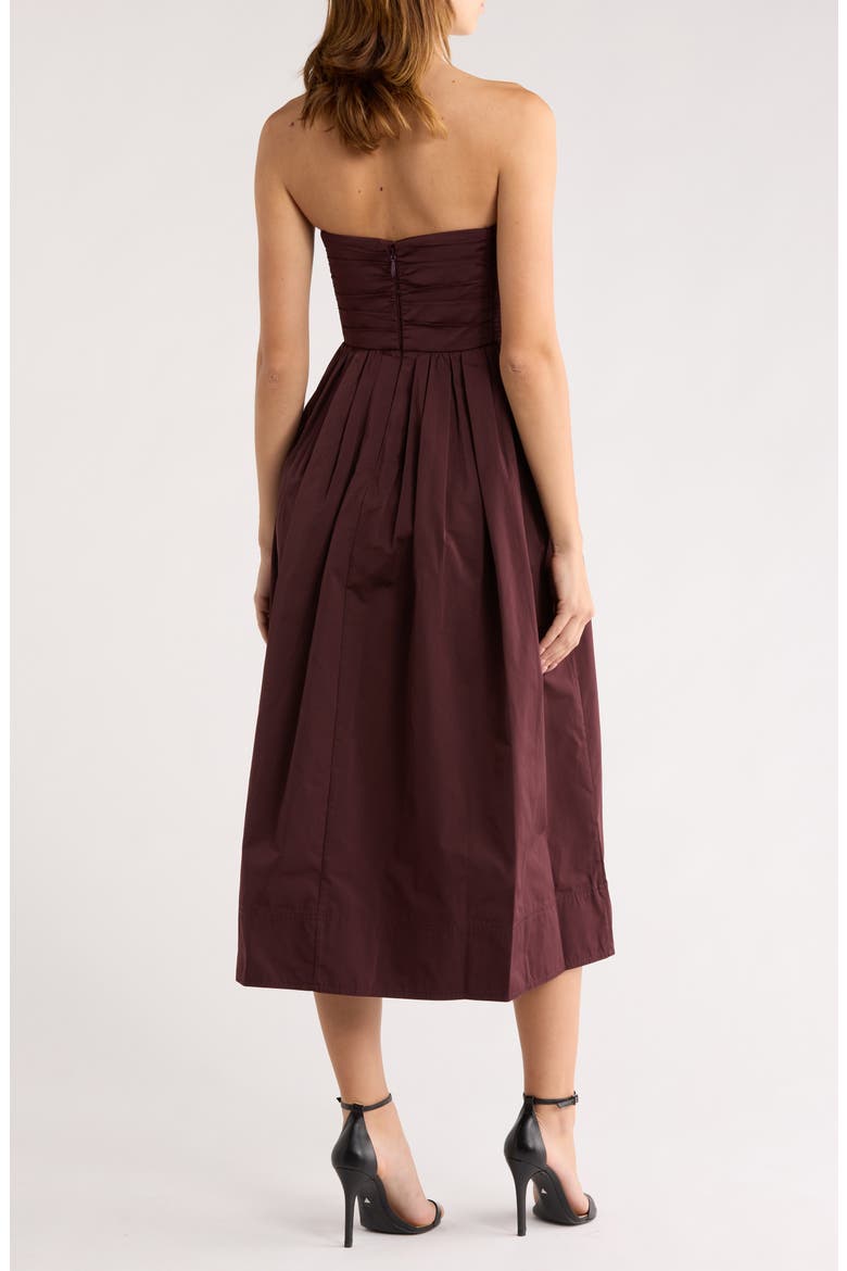 Tate Strapless Cocktail Dress, Alternate, color, CHOCOLATE PLUM