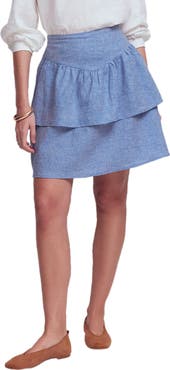 Boden Tiered Linen Skirt