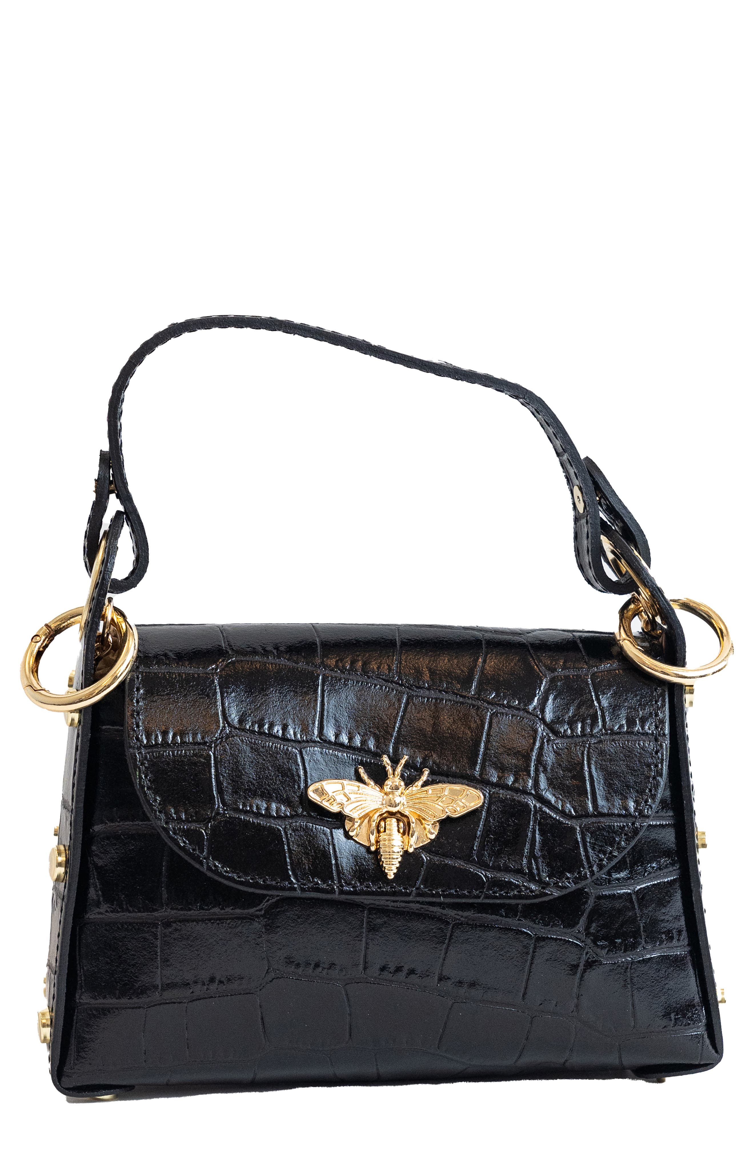 Persaman New York Croc Embossed Leather Satchel