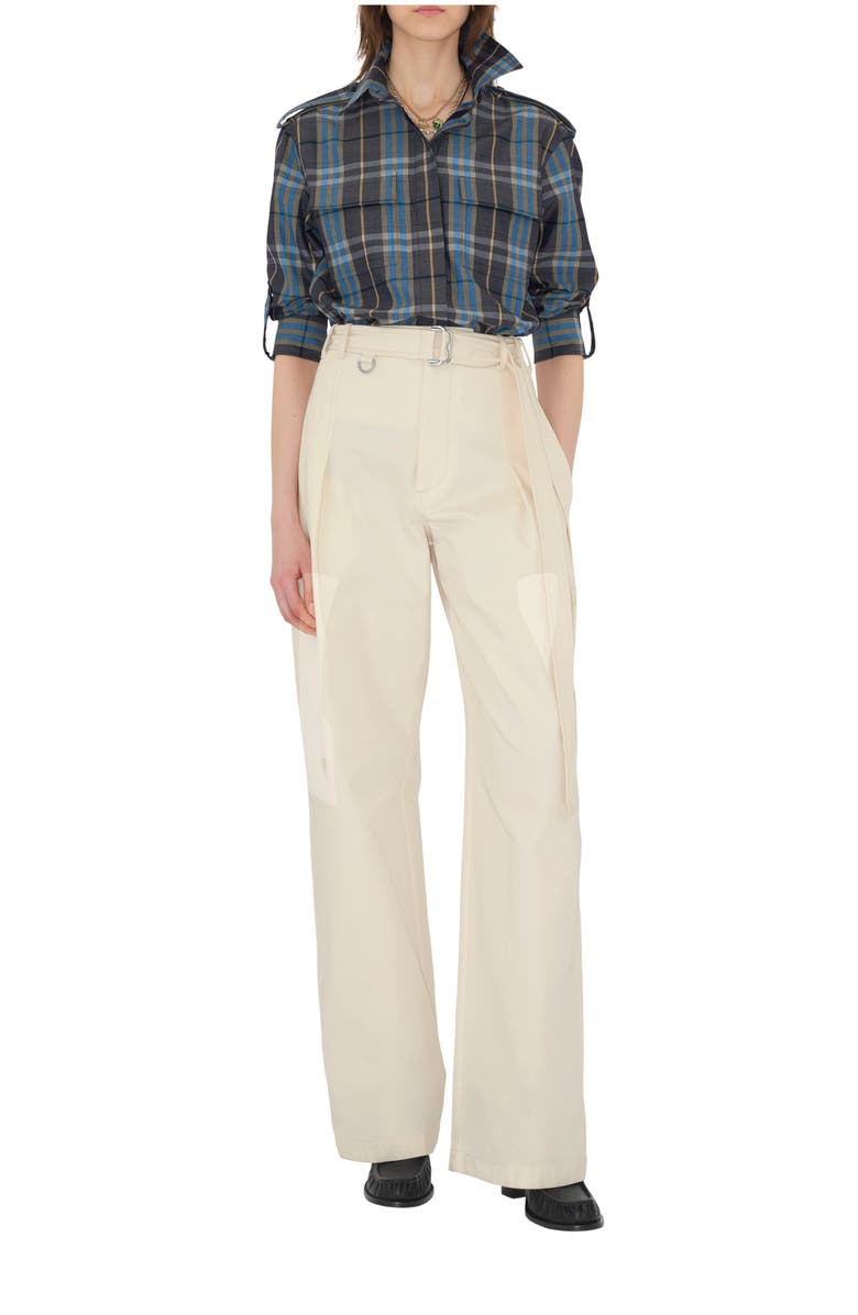 Burberry Regular Fit Check Cotton Shirt, Main, color, Ink