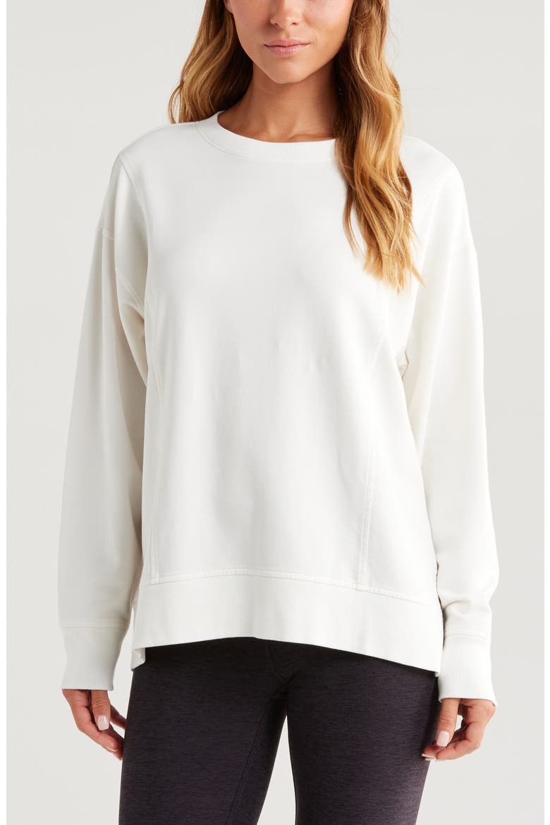 Luxe French Terry Sweatshirt, Main, color, IVORY EGRET