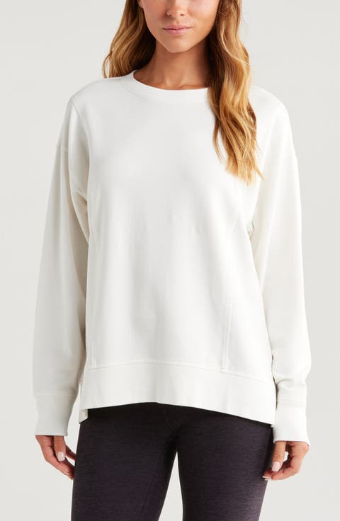 売れ筋商品|||インク アンド アイヴィー パーカー・スウェットシャツ アウター レディース Women's Long Sleeve Sweat Top with Lounge Pant, Set of 2 Present White V-Neck Jersey Sweatshirt IO409 - Acubi style | LEWKIN