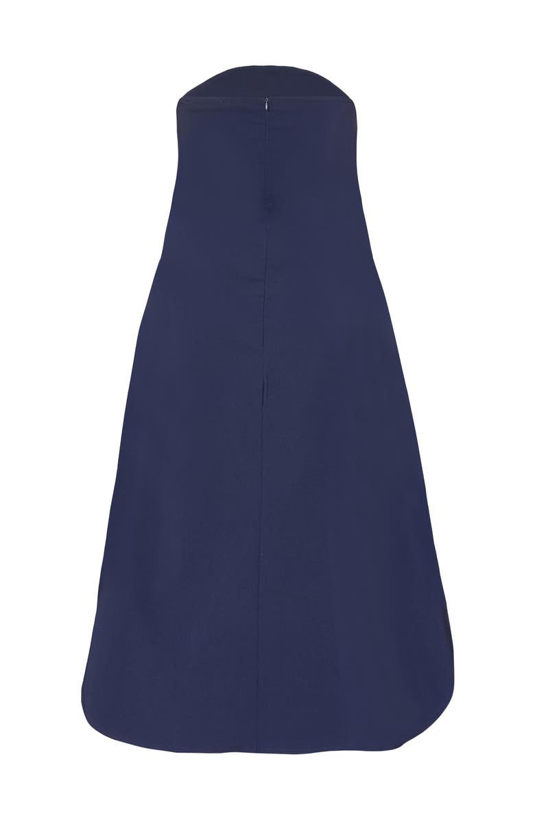 QUIZ Plus Size Bandeau Dip Hem Dress, Alternate, color, Navy