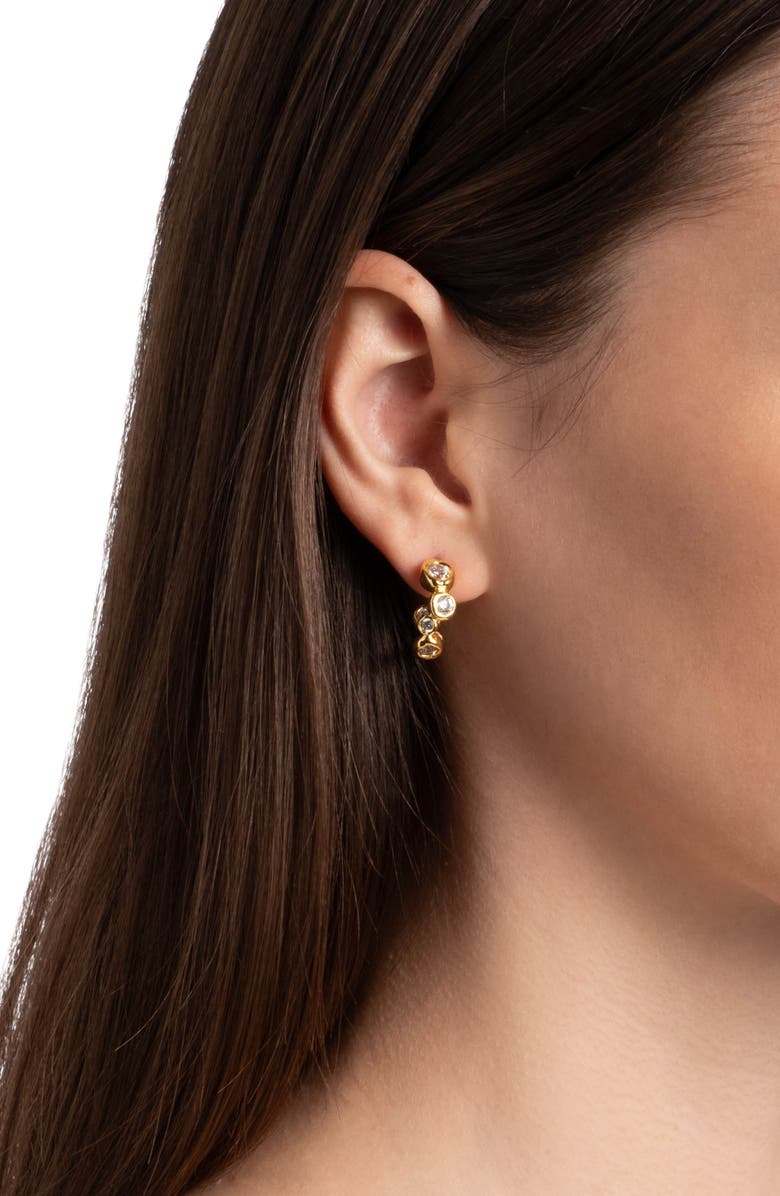 Alexis Bittar Asterales Small Hoop Earrings, Alternate, color, Stones/ Yellow Gold